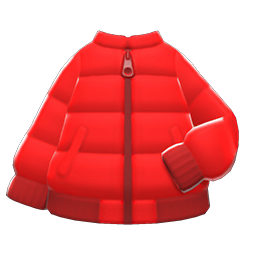 Animal Crossing Items Down Jacket Red