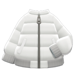 Animal Crossing Items Down Jacket White