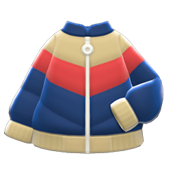 Animal Crossing Items Down Ski Jacket Navy & red