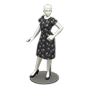 Animal Crossing Items Dress mannequin Black Dress color White