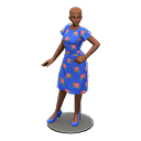 Animal Crossing Items Dress mannequin Blue Dress color Brown