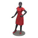 Animal Crossing Items Dress mannequin Red Dress color Black