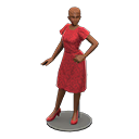 Animal Crossing Items Dress mannequin Red Dress color Brown