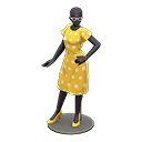 Animal Crossing Items Dress mannequin Yellow Dress color Black