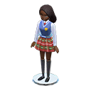 Animal Crossing Items Dress-up doll School uniform Outfit Medium-length black