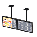 Animal Crossing Items Dual hanging monitors Café menu Displayed content Black