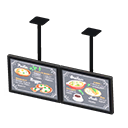 Animal Crossing Items Dual hanging monitors Dinner menu Displayed content Black