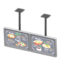 Animal Crossing Items Dual hanging monitors Dinner menu Displayed content Silver