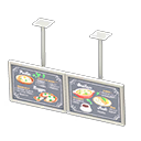 Animal Crossing Items Dual hanging monitors Dinner menu Displayed content White