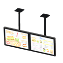 Animal Crossing Items Dual hanging monitors Fast-food menu Displayed content Black