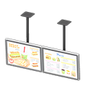 Animal Crossing Items Dual hanging monitors Fast-food menu Displayed content Silver