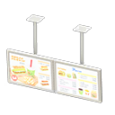 Animal Crossing Items Dual hanging monitors Fast-food menu Displayed content White