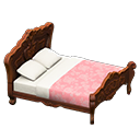 Animal Crossing Items Elegant bed Pink roses Duvet cover Brown