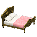 Animal Crossing Items Elegant bed Pink roses Duvet cover Gold