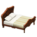 Animal Crossing Items Elegant bed White with stripe Duvet cover Brown