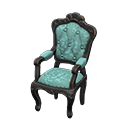 Animal Crossing Items Elegant chair Blue roses Fabric Black