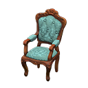 Animal Crossing Items Elegant chair Blue roses Fabric Brown