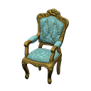 Animal Crossing Items Elegant chair Blue roses Fabric Gold