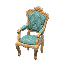 Animal Crossing Items Elegant chair Blue roses Fabric Light brown