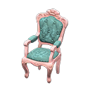 Animal Crossing Items Elegant chair Blue roses Fabric Pink