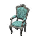 Animal Crossing Items Elegant chair Blue roses Fabric Silver