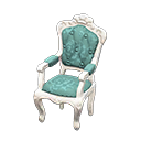 Animal Crossing Items Elegant chair Blue roses Fabric White