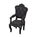 Animal Crossing Items Elegant chair Damascus-pattern black Fabric Black