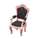 Animal Crossing Items Elegant chair Damascus-pattern black Fabric Pink