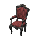 Animal Crossing Items Elegant chair Damascus-pattern red Fabric Black