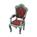 Animal Crossing Items Elegant chair Damascus-pattern red Fabric Blue