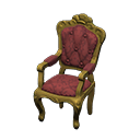 Animal Crossing Items Elegant chair Damascus-pattern red Fabric Gold