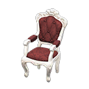 Animal Crossing Items Elegant chair Damascus-pattern red Fabric White