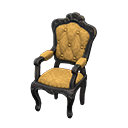 Animal Crossing Items Elegant chair Gold diamonds Fabric Black