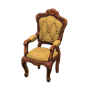 Animal Crossing Items Elegant chair Gold diamonds Fabric Brown