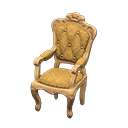 Animal Crossing Items Elegant chair Gold diamonds Fabric Light brown