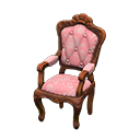 Animal Crossing Items Elegant chair Pink roses Fabric Brown