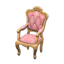 Animal Crossing Items Elegant chair Pink roses Fabric Light brown