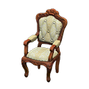 Animal Crossing Items Elegant chair White with stripe Fabric Brown