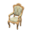 Animal Crossing Items Elegant chair White with stripe Fabric Light brown