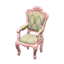 Animal Crossing Items Elegant chair White with stripe Fabric Pink