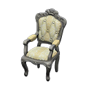 Animal Crossing Items Elegant chair White with stripe Fabric Silver