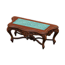 Animal Crossing Items Elegant console table Blue roses Cloth Brown