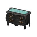 Animal Crossing Items Elegant dresser Blue roses Cloth Black