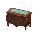 Animal Crossing Items Elegant dresser Blue roses Cloth Brown