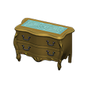 Animal Crossing Items Elegant dresser Blue roses Cloth Gold