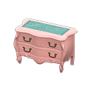 Animal Crossing Items Elegant dresser Blue roses Cloth Pink