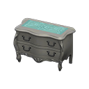 Animal Crossing Items Elegant dresser Blue roses Cloth Silver