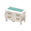 Animal Crossing Items Elegant dresser Blue roses Cloth White