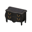 Animal Crossing Items Elegant dresser Damascus-pattern black Cloth Black