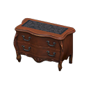 Animal Crossing Items Elegant dresser Damascus-pattern black Cloth Brown